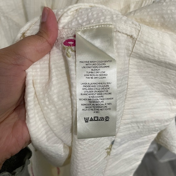 NWT Free People White Midi Dress with Pink & Green Floral Embroidery - Picture 9 of 13